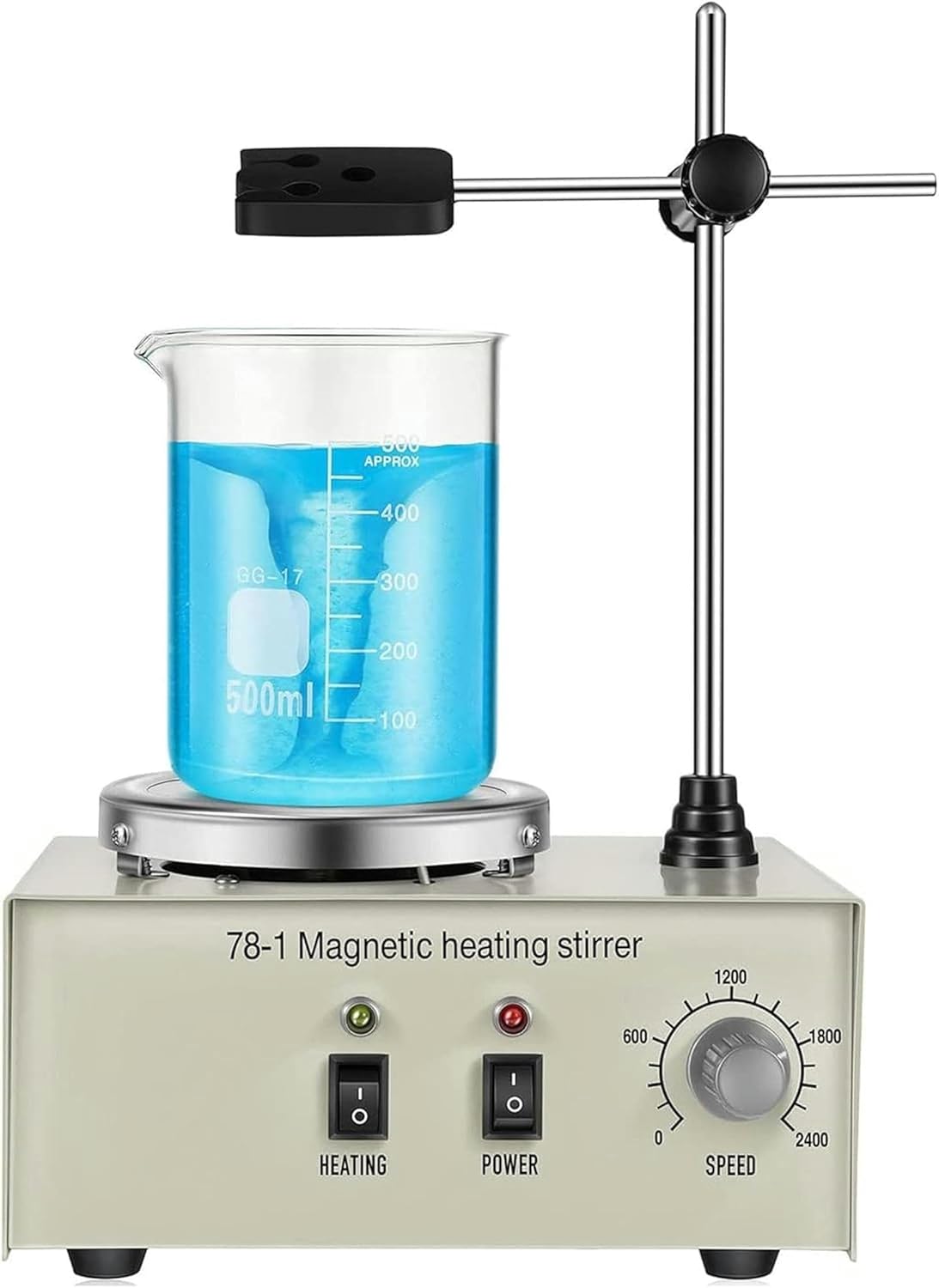 FLTRGO Heating Plate with Magnetic Agitator, Magnetic Agitator with Temperature and Speed Adjustment, 1 -Liter Laboratory Heating Plate, 2600 RPM, Continuous Regulation of VE