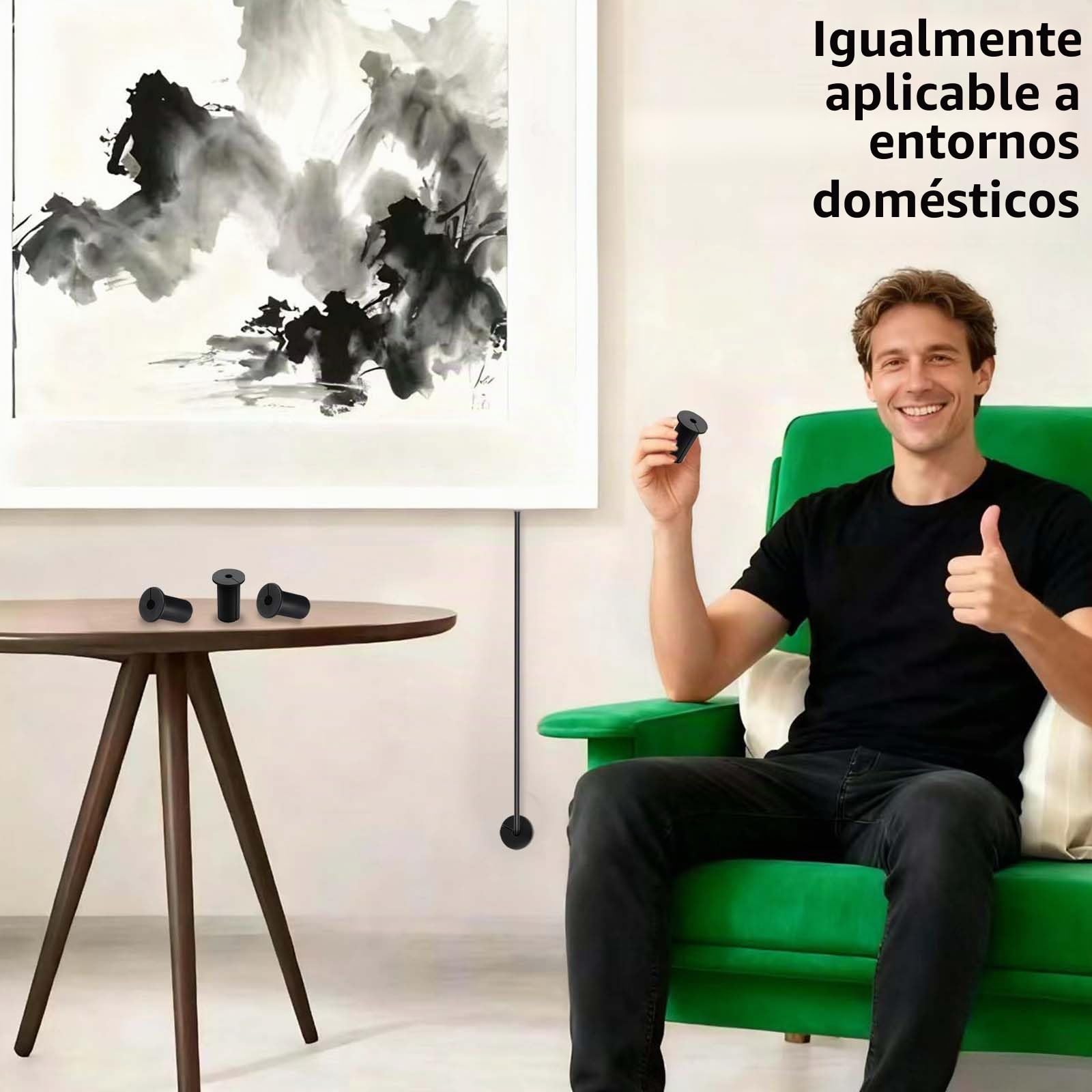 Pasacables de Pared de Silicona Negra 4 Unidades 19 mm para organización de Cables en Interiores y Exteriores Impermeables