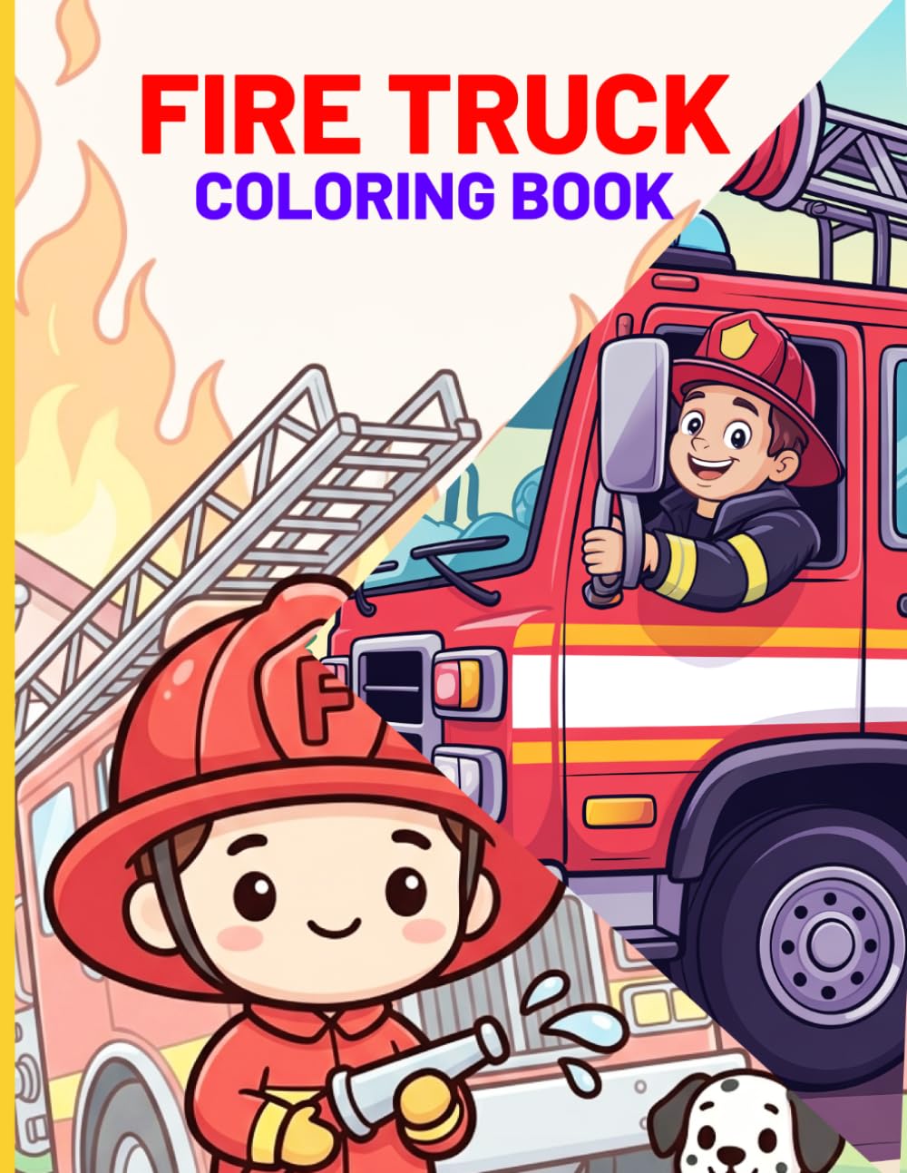 Fire Truck Coloring Book: A Fun Preschool Coloring Book Filled with Fire Trucks Rescue Vehicles and Friendly Heroes