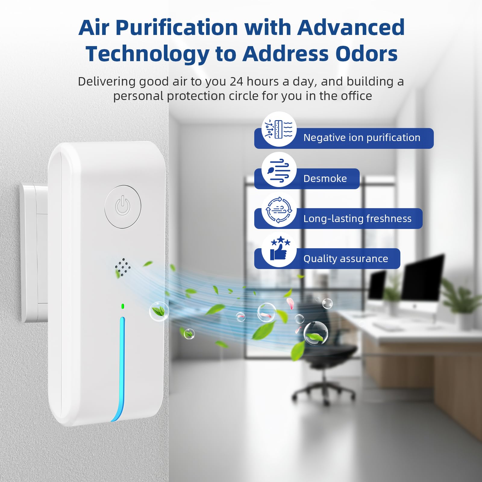 Confezione di 6 ionizzatori d'aria plug-in, ionizzatore d'aria per la casa, purificatore d'aria con luce notturna, ionizzatore d'aria mobile senza filtro, mini pulitore d'aria portatile per la casa