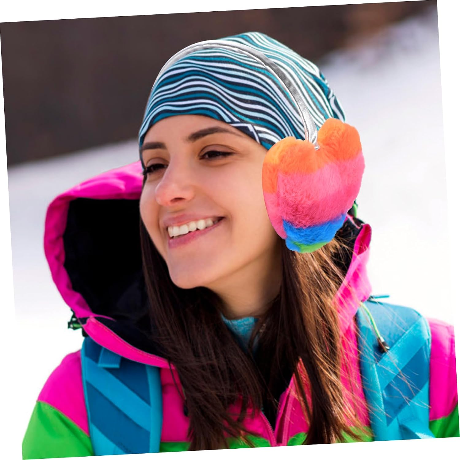VANZACK Plush Earmuffs for Boys and Girls Windproof Ear Covers for Winter Adorable Heart-shaped Design Soft and Warm Winter Ear Protectors for Outdoor Activities