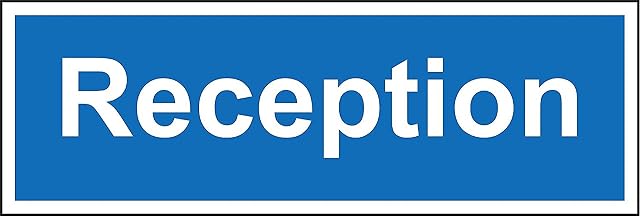 Construction site safety Reception safety sign - 3mm Aluminium sign 450mm x 150mm