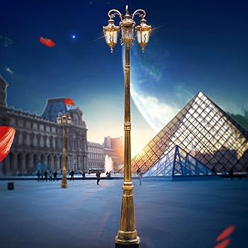 Vintage Outdoor Post Light, 3-Head Street Light Pole Light with