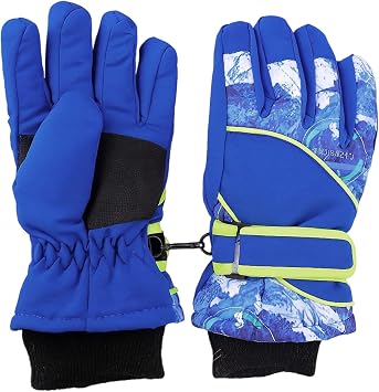 XuoAz Kids Winter Ski Gloves Waterproof Snow Gloves Non Slip Warm Snowboard Mittens for Boys Girls for 4-7 Years