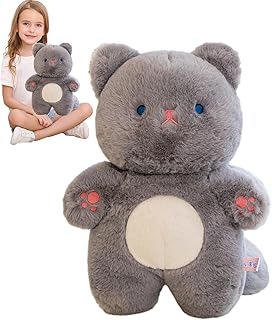 Desenho animado pelúcia - Gato pelúcia,Boneca pelúcia gato pelúcia, boneca pelúcia anime, almofada kawaii, boneca pelúcia, brinquedo pelúcia recheado para quarto, Adapero