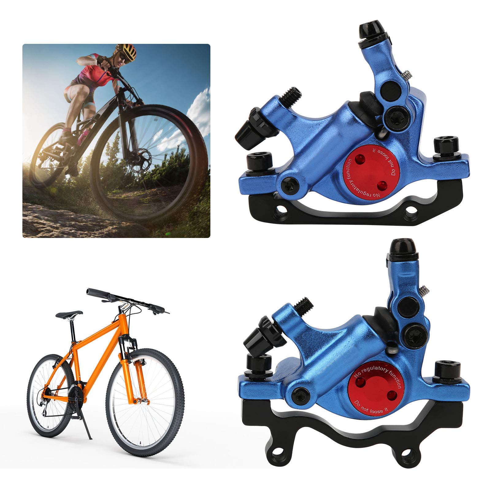 2 pièces étriers de frein à disque hydrauliques de traction de ligne, dispositif de frein à disque de cyclisme en alliage d'aluminium, accessoire de vélo pliant pour vélo d (Blue)