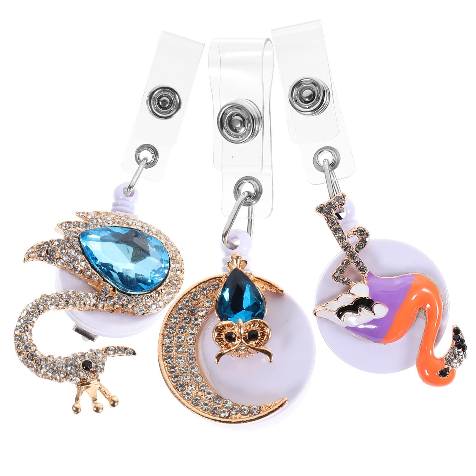 Tofficu 4 Ensembles Boucle Facile Pour Animaux Bureautique Accessoires Badge Prenom Agrafe Longes Pour Badges D'identification Clip Pour Badge Rotatif Porte-badge Manteau 3 Pièces * 4