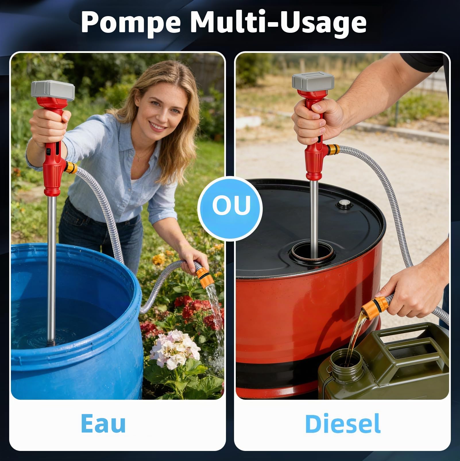 Pompe à eau Sans Fil pour Récupérateur d'eau de Pluie