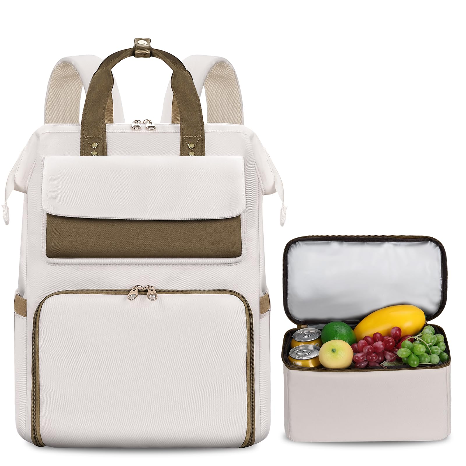 Laptop lunchrugzak, picknickrugzak met geïsoleerd vak, 47 cm ijsrugzak voor mannen Laptop lunchrugzak, picknickrugzak met geïsoleerd vak, 47 cm ijsrugzak voor mannen