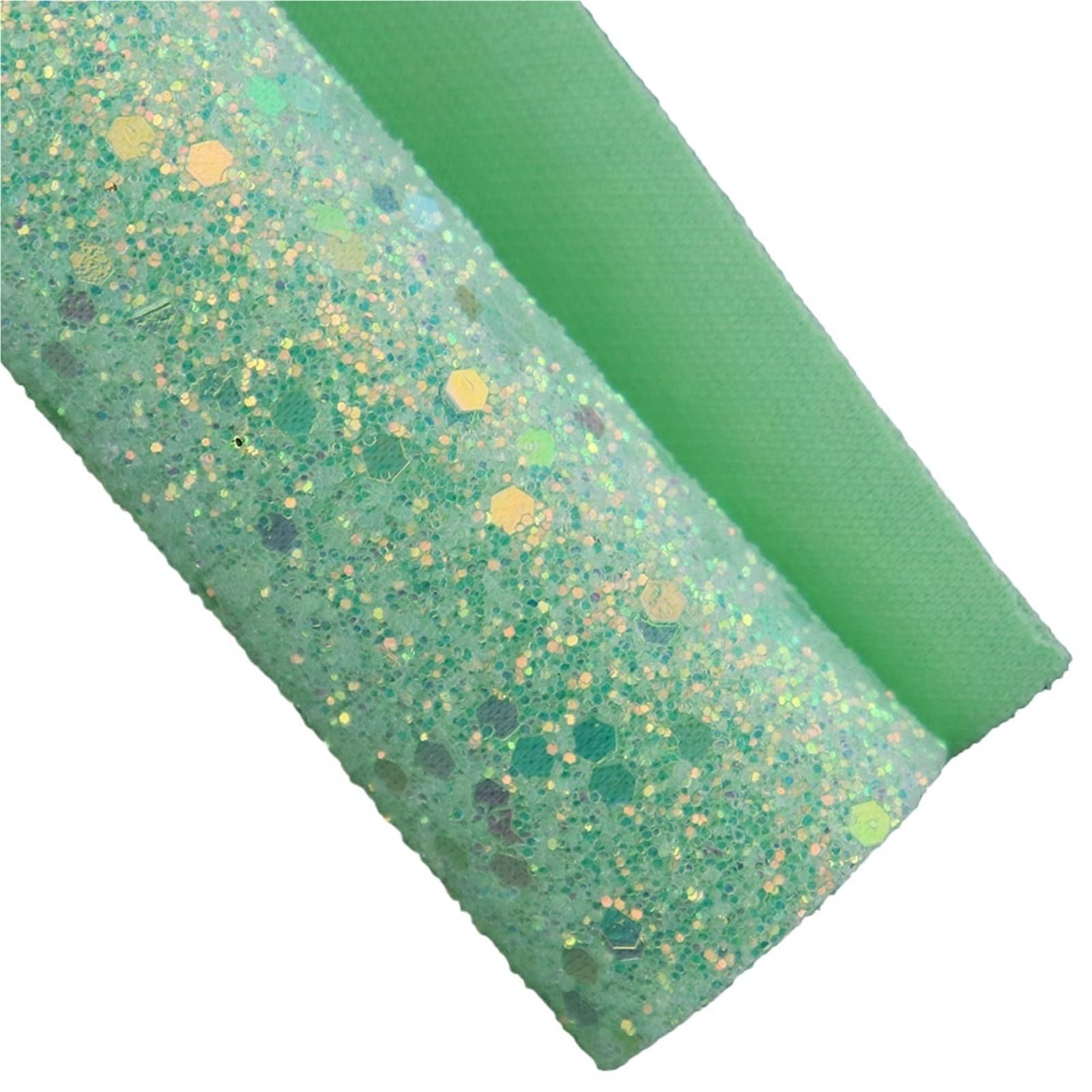 Tessuto glitter esagonale in pelle PU