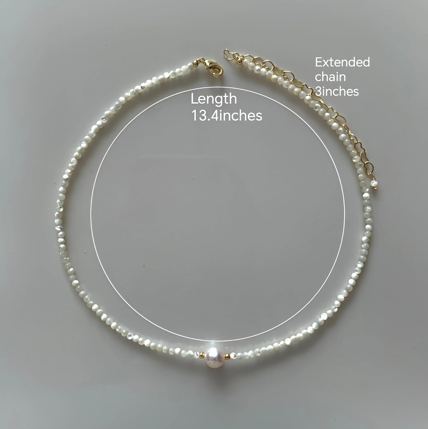 Handmade Natural Material Necklace,Freshwater Pearl,14K Gold-Plated, Versatile Style, Jewelry Gift for Women&Teen Girls - Image 6