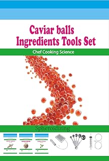 Molecular Gastronomy | Sphere | raw Materials (Sodium alginate + Calcium Chloride + Sodium Citrate) * 50+Caviar Box + Measuring Spoon + Ball Tool + Production Tutorial