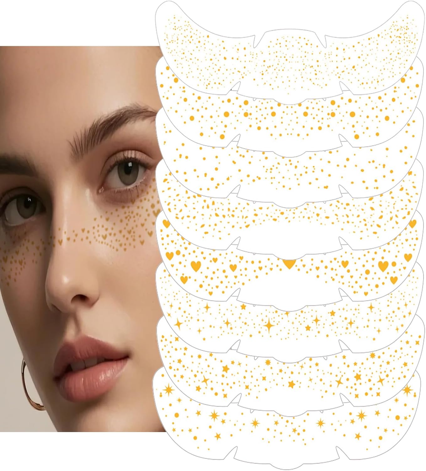 T TAKONE Glitter freckles tattoo – 8 designs with easy use and skin-friendly – ideal for parties, festivals, daily style