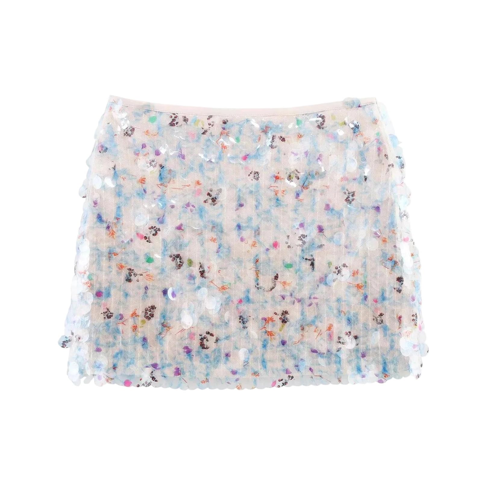 Women High Waist A-Line Mini Skirt Lightweight Polyester Casual Daily Matching Basic Skirt