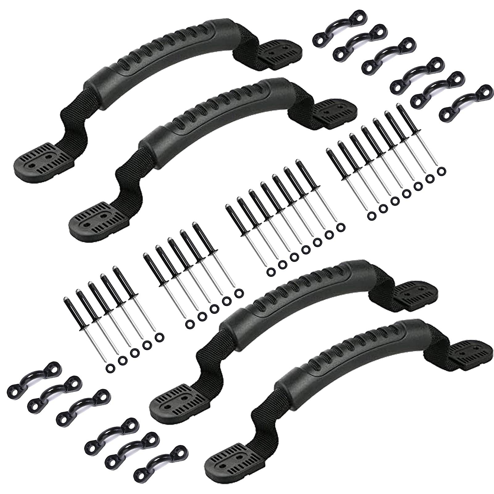 4PCS Kayak Carry Handles With Screws - Sturdy Rubber Canoe Boat Handles For Ocean Kayaks