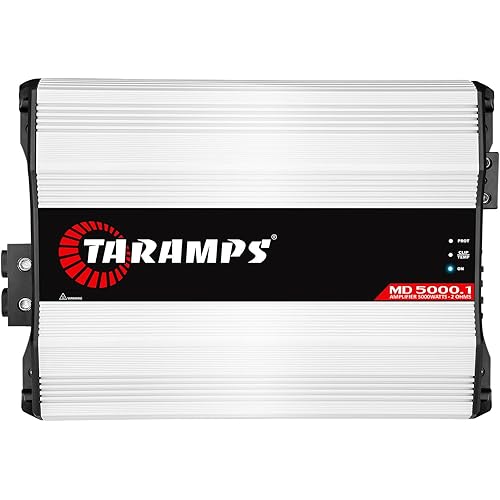Taramps MD 5000.1 Amplifier 2 Ohms 5000 Watts RMS 1 Channel Full Range, Car Audio Monoblock, LED Monitor Indicator Class D, Great for Subwoofer, MD 5k