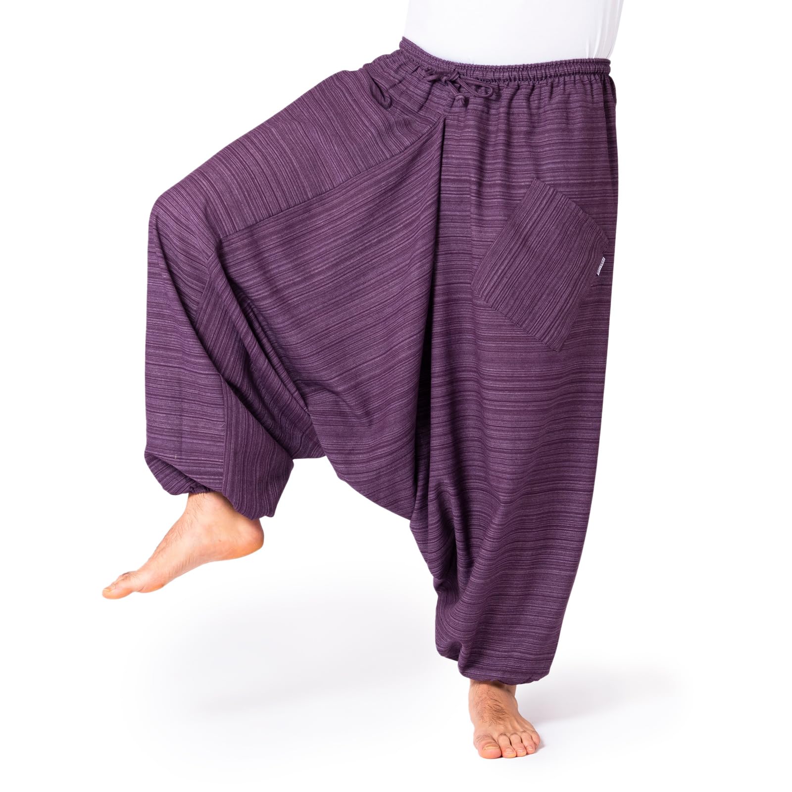 Panasiam Unisex Purple Aladin Pants Cotton 'Lini', L