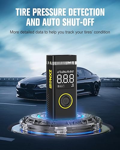 Miniatura 7 de Inflador de Neumáticos Compresor de Aire Portátil, Bomba de 180PSI 20000mAh para Coche Inalámbrica con Manómetro, Inflado Rápido 4X con Luces Duales