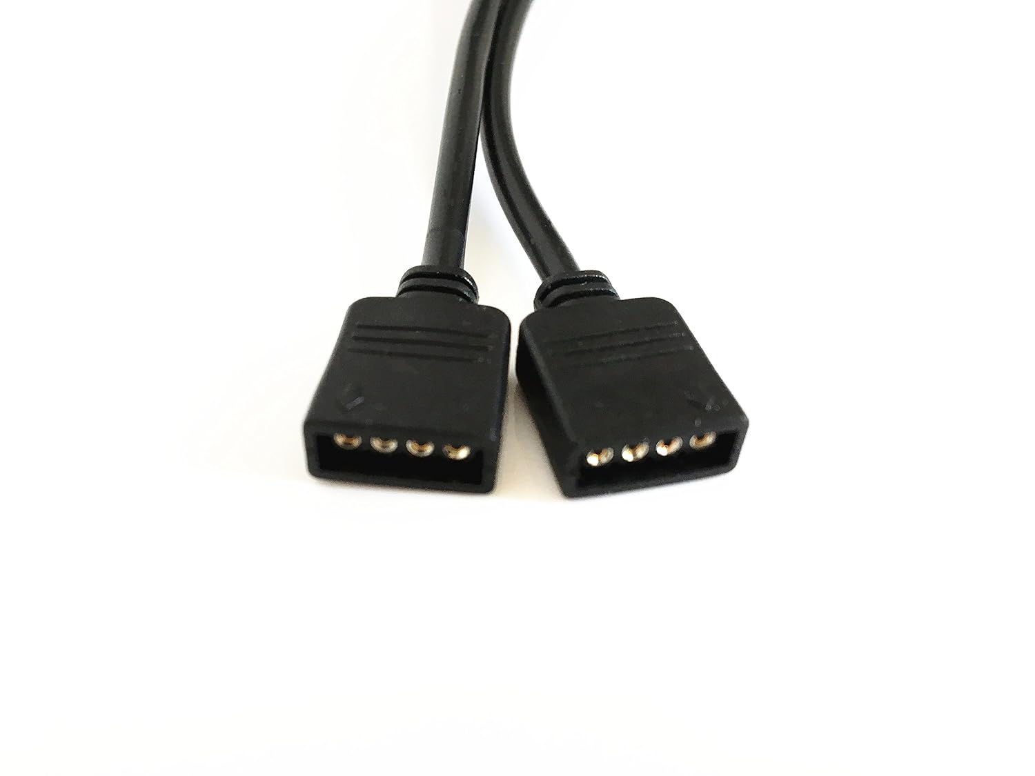 2PCS black 4 Pins LED Splitter Cable LED Strip Connector 2 Way Splitter Y Splitter for One to two RGB 5050 3528 LED Light Strips with 6x Male 4 Pin Plugs -29.5cm/11.6inch Long (1 to 2 Splitter Cable)