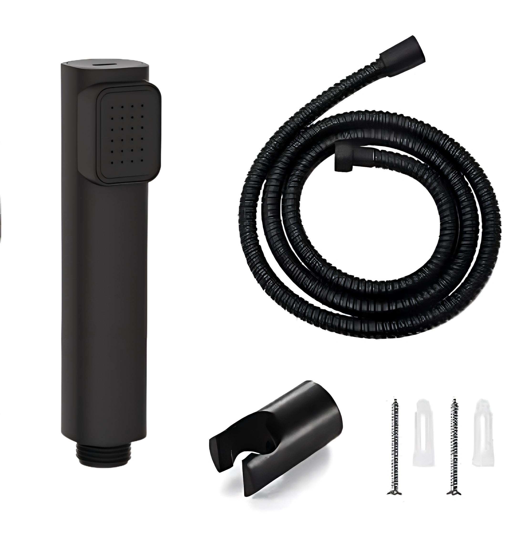 Carnival ABS Matt Black Bidet Spray for Toilet with 1 Meter Hose Pipe and Wall Hook