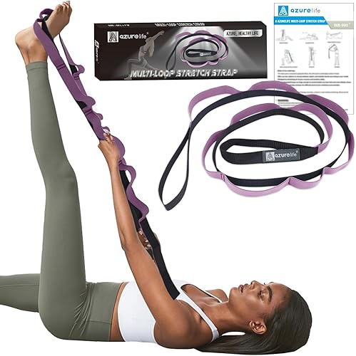 Miniatura 2 de Correas elásticas duraderas de alta calidad con bucles, correa de estiramiento para terapia física, correa de yoga de múltiples bucles, correa de