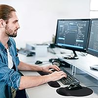 Vista 6 de KTRIO Reposamuñecas ergonómico para teclado y alfombrilla para mouse con reposamuñecas, soporte de muñeca de espuma viscoelástica para escribir