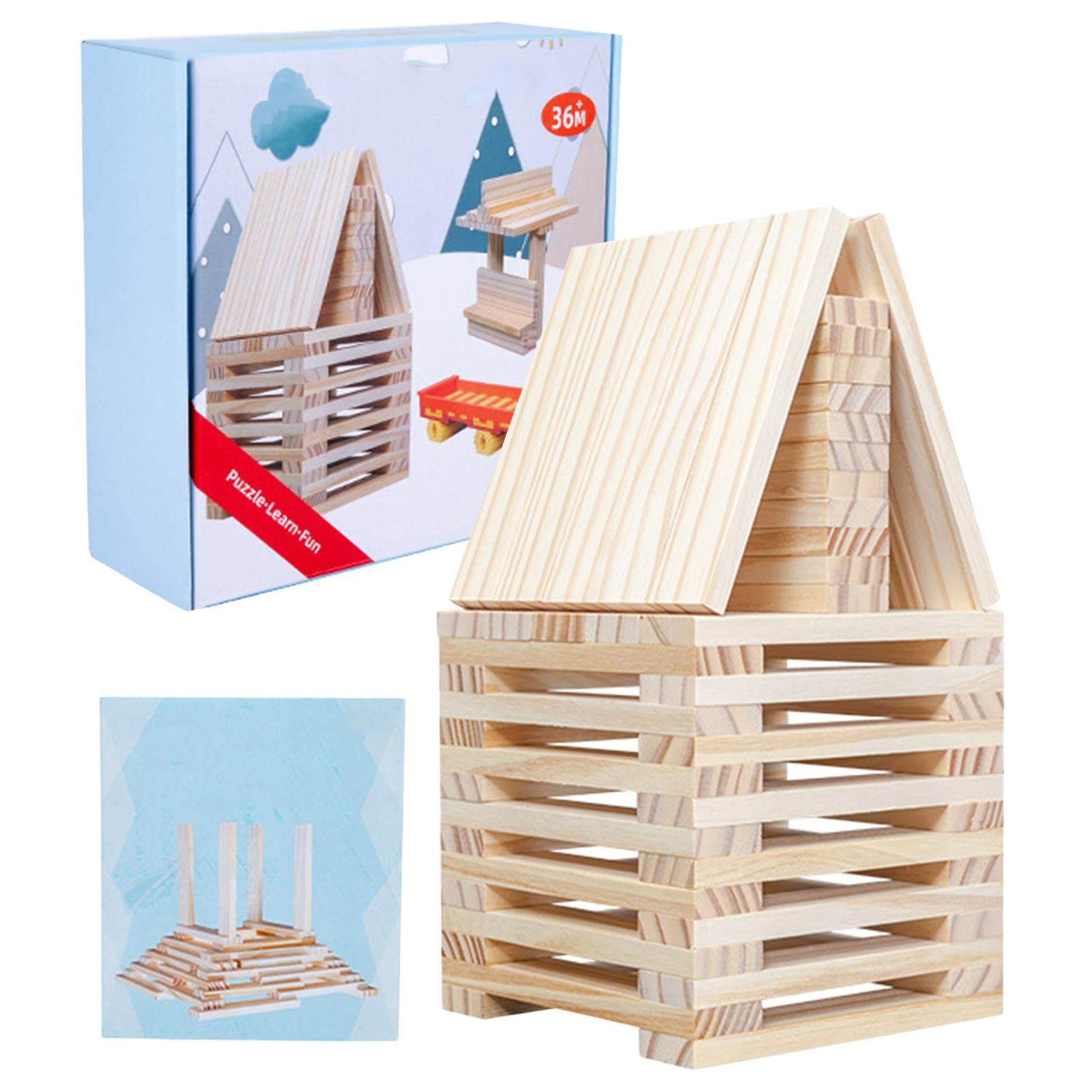 Amazon.co.jp: 木製ビルディングブロックセット-ビルディングプランク