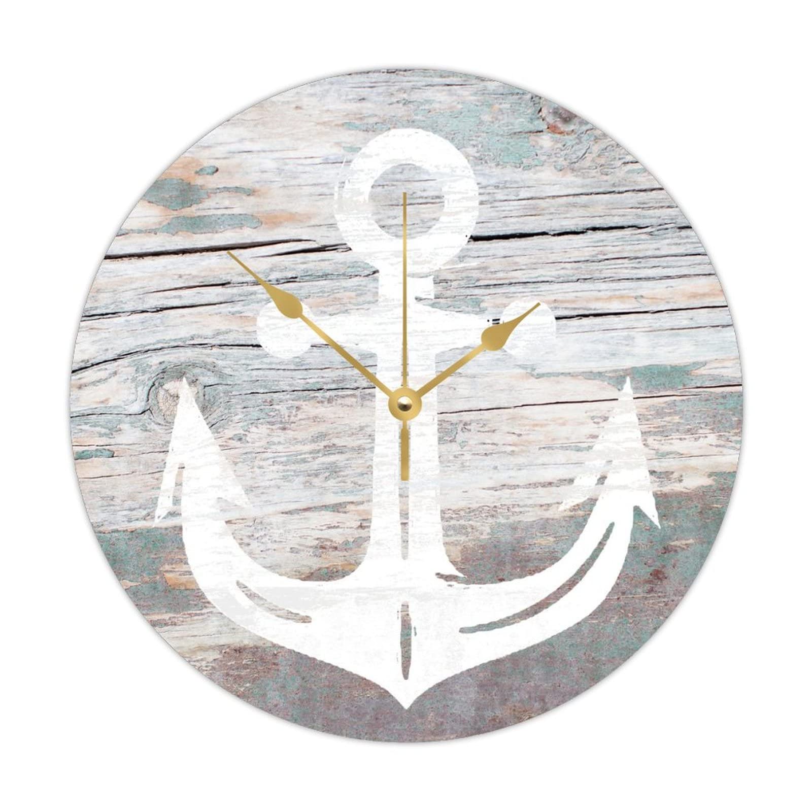 Horloge murale ronde en bois sans tic-tac pour la chambre