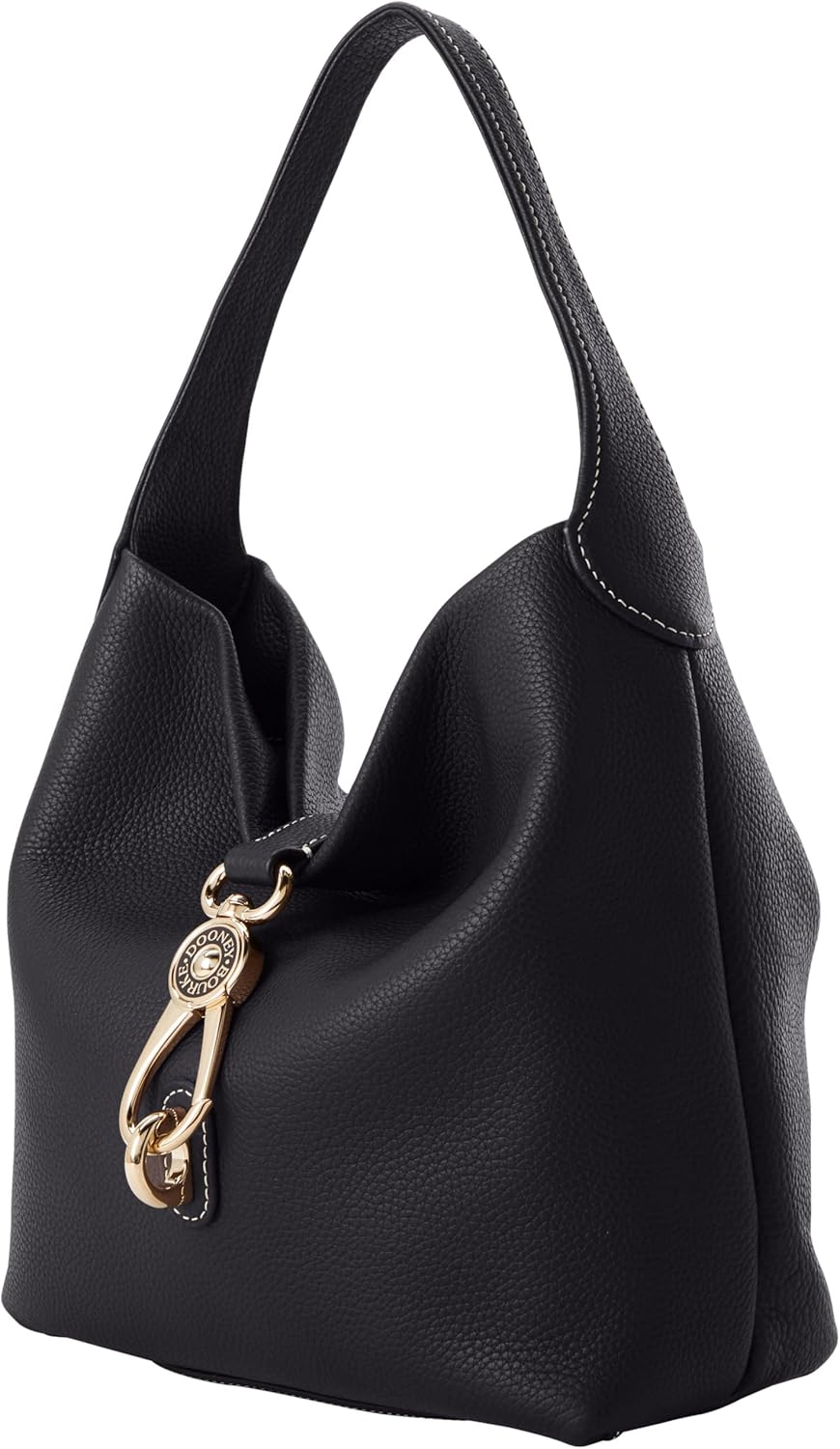Dooney & Bourke Women's Small Logo Lock Sac Shoulder Bag in Pebble Grain Leather, with Signature Closure