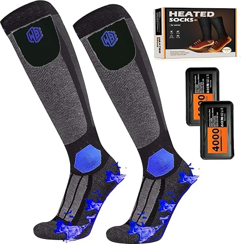 Calcetines de esquí de lana recargables para hombres, calcetines eléctricos para mujeres, calentadores de pies para mujeres, caza, esquí, ciclismo,