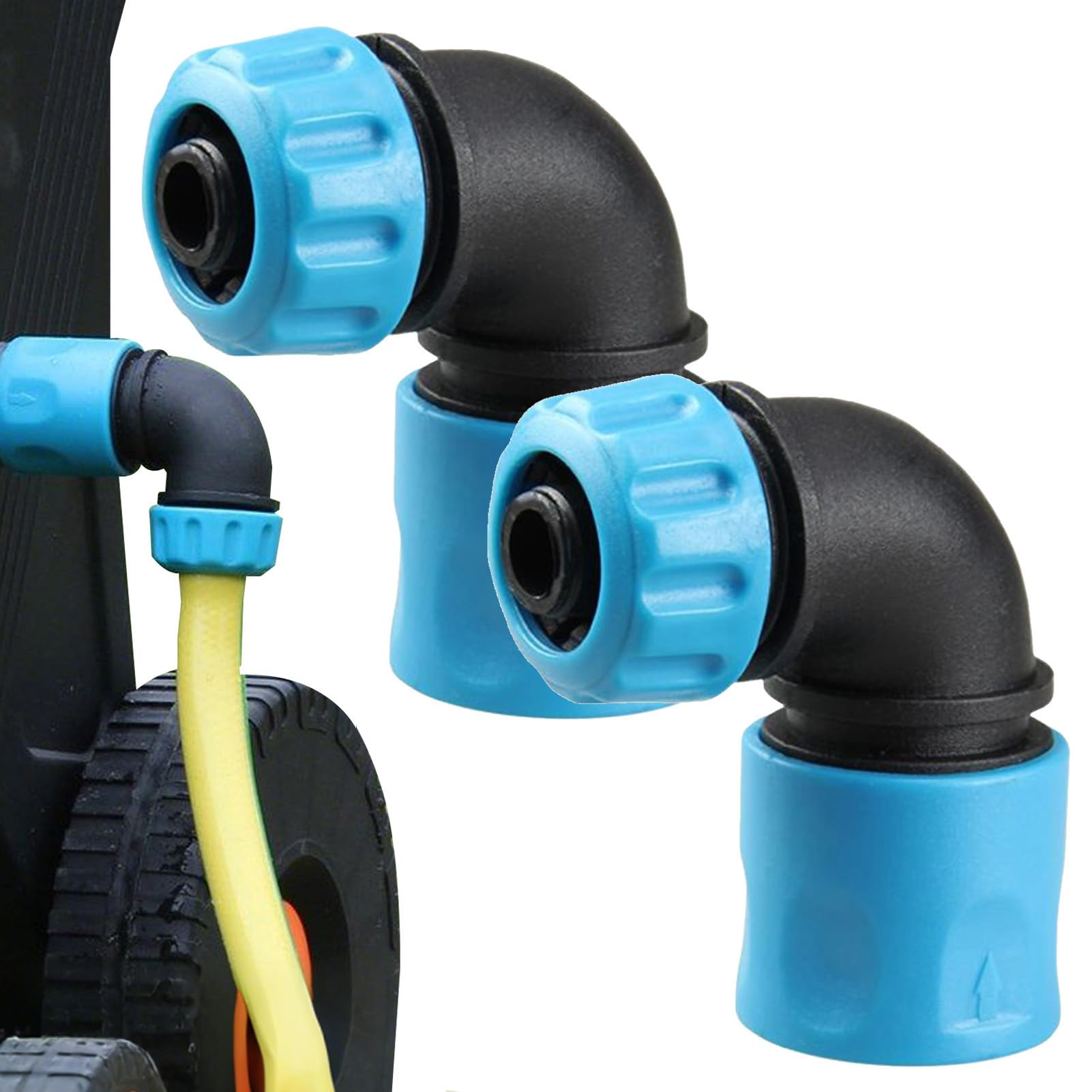 Raccordo Tubo Di Irrigazione, Parti Di Tubo Di Irrigazione, 2 X Divisore Rapido Rubinetto Acqua Con Ugello Ad Angolo Di 90 Gradi Per Di Irrigazione Prato Cucina