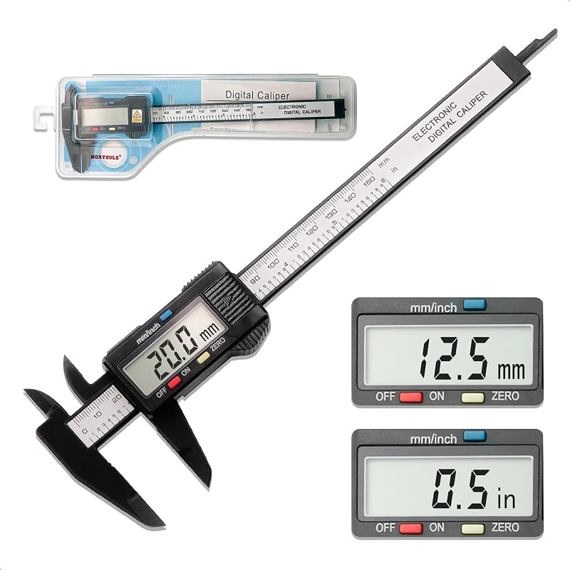 Digital Calipers-150mm/ 6” Electronic Micrometer Caliper Measuring Tool with Large LCD Screen, Auto-Off Feature,Inch and Millimeter Conversions,Suitable for Jewelers/Woodworkers/DIY