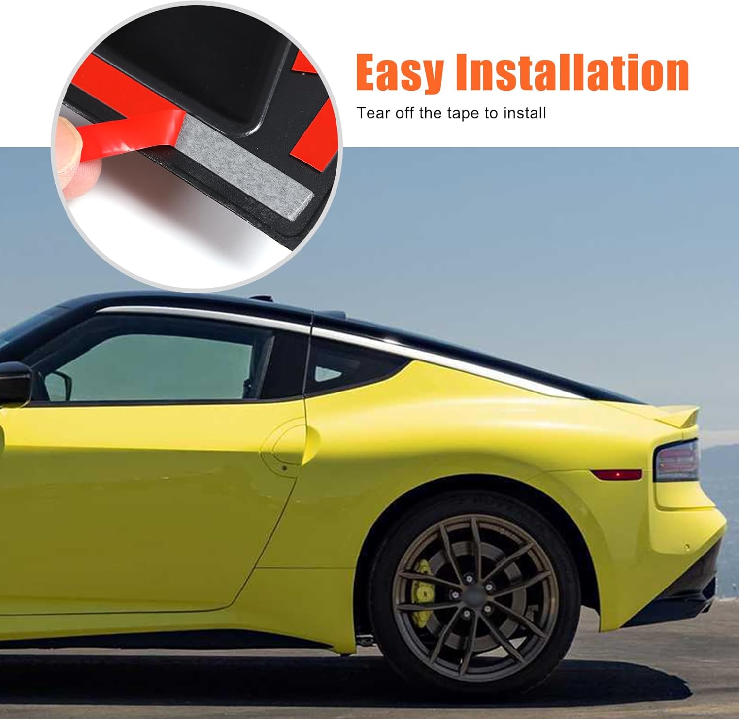 Rear Side Window Louvers Compatible with Nissan Z RZ34 400Z Fairlady Z 2021-2025+, Rear Side Window Louver Decorate Cover Air Vent Scoop Shades Cover Accessories (Glossy Black)