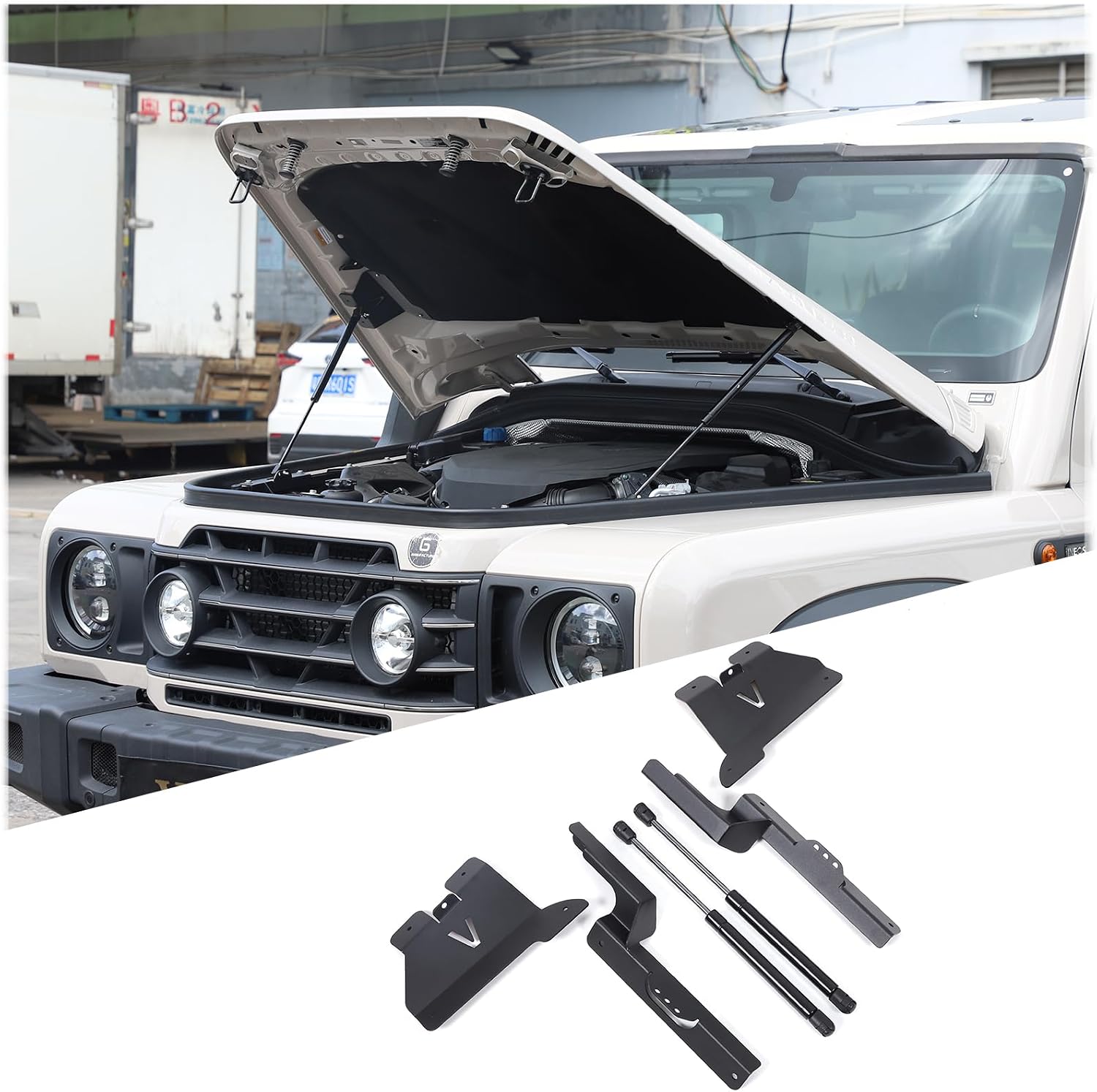 Front Hood Liftgate Lift Supports Struts Shocks Compatible with INEOS Grenadier 2020-2024, Heavy Duty Carbon Steel Hood Hydraulic Rod Strut Spring Bars Shock Auto Accessories