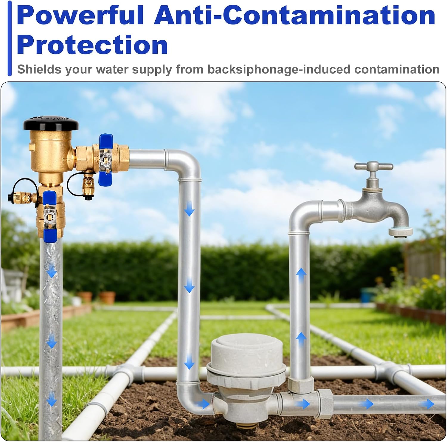 UPGRADED 1" 720A Pressure Vacuum Breaker Assembly, 400 PSI Max - Thickened Brass Backflow Preventer with Pre-Applied Sealant (No Teflon Tape Needed), Backflow Preventer Valve for Irrigation & Plumbing