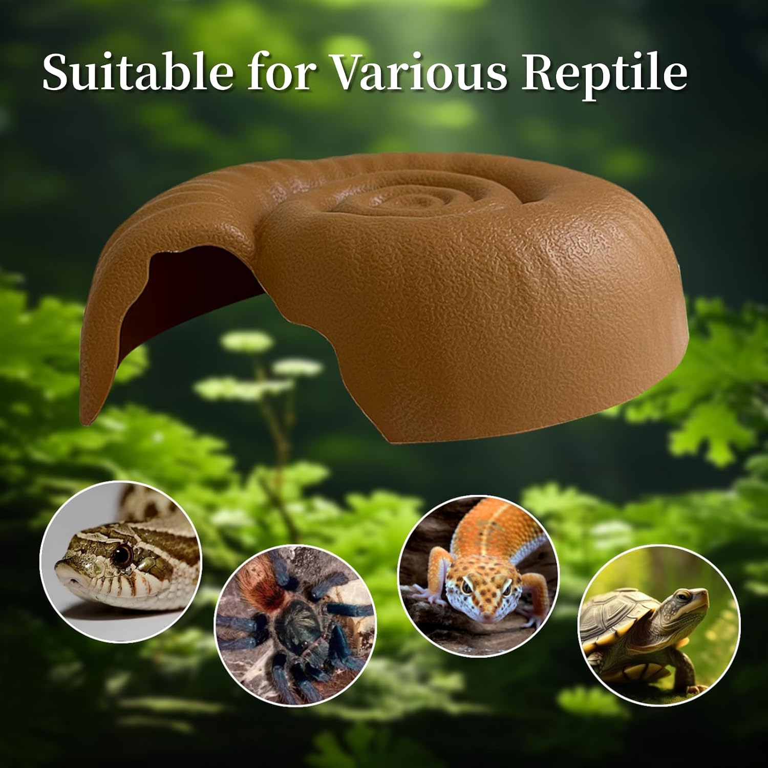 Reptile Tank Accessories, Helicoid Plastic Hideout for Snake, Ball Python Tank Accessories, Snake Hideout for Ball Python, Tank Habitat Accessories