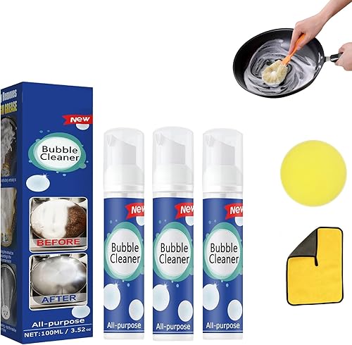 Limpiador superespumoso, limpiador de espuma multiusos súper potente, kit de eliminación de manchas para cocina, spray de espuma limpiador de