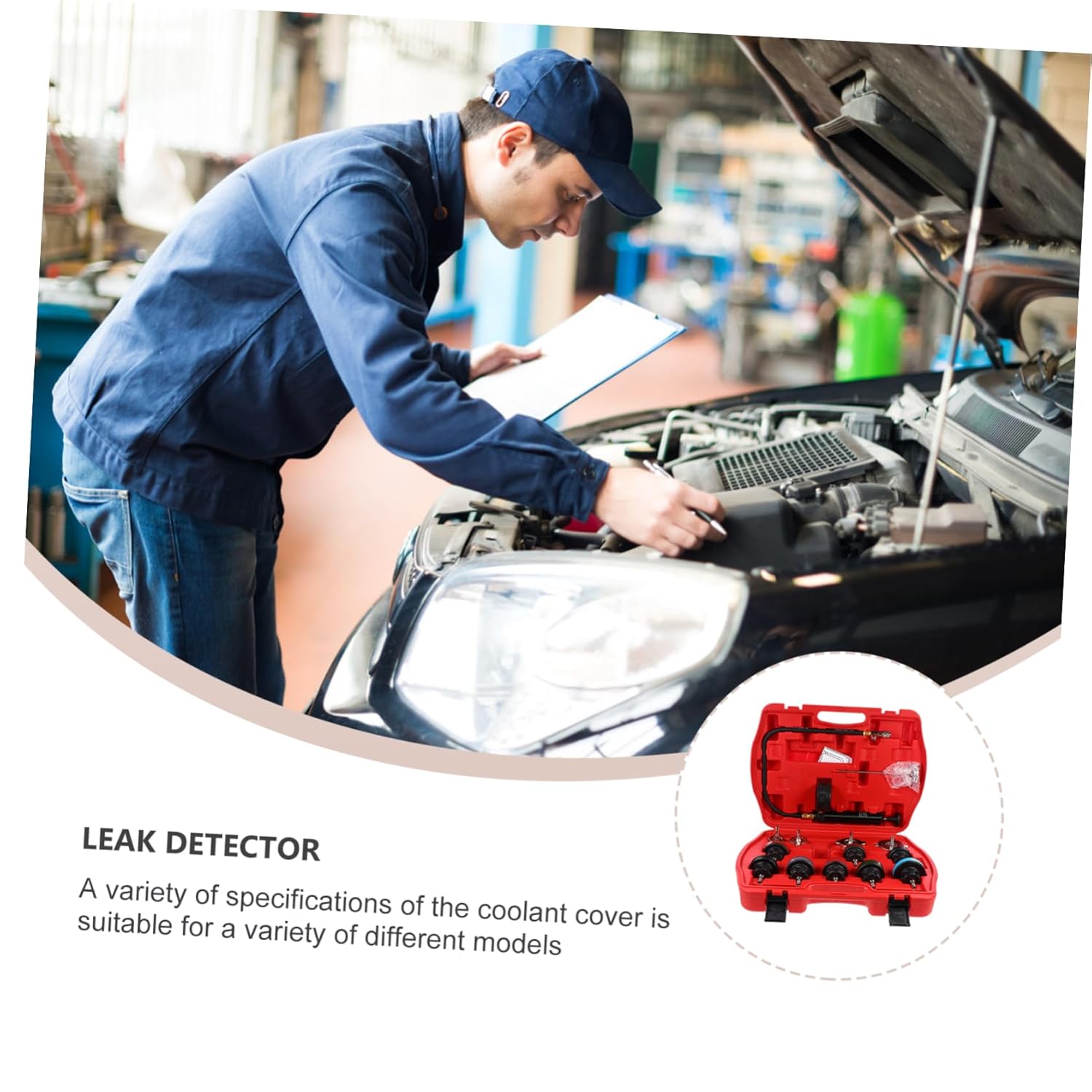 1set Water Tank Leak Detection Gauge Auto Cooling System Tester Radiator Pressure Test Tool for Car and Automotive Use