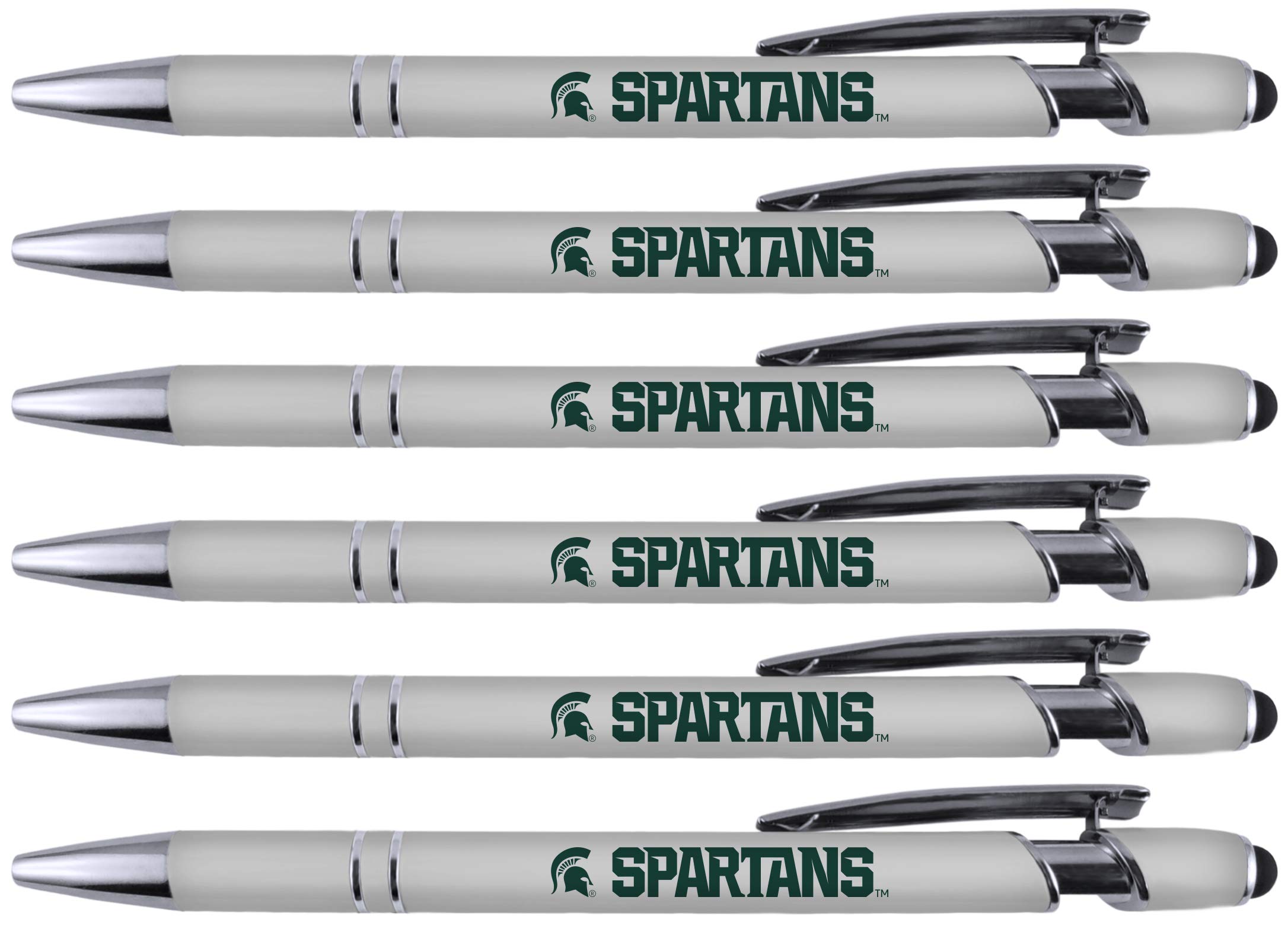 Greeting Pen Michigan State Soft Touch Coated Metal Pen - 6 Pack 30541