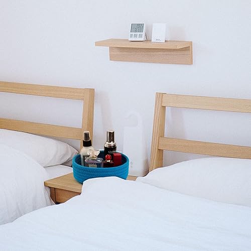 Miniatura 3 de Canastas pequeñas de almacenamiento para estantes, paquete de 6 cubos redondos de cuerda de algodón, cestas tejidas decorativas y lindas para