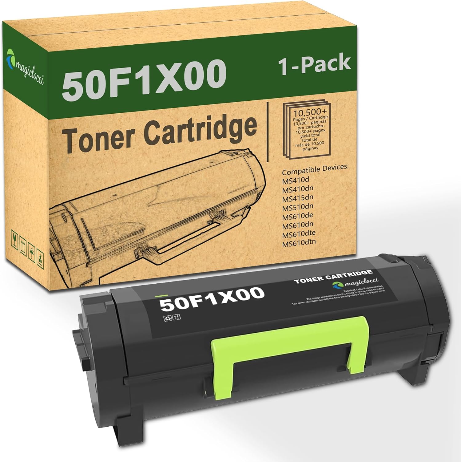 501X 50F1X00 Toner Cartridge(1Pack, Black) Compatible