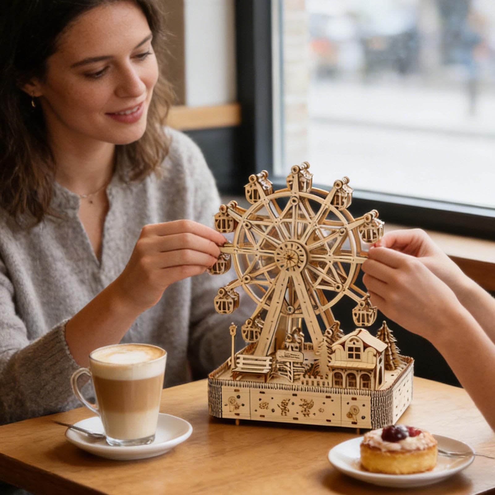 Puzzle 3D de madera de gran rueda en kit de montaje