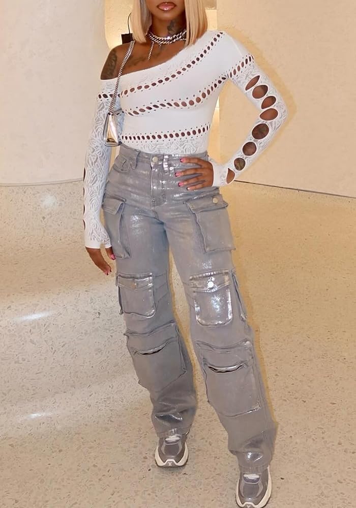 パンツ glamb Jenny denim layered design pants glamb Jenny denim layered design pants