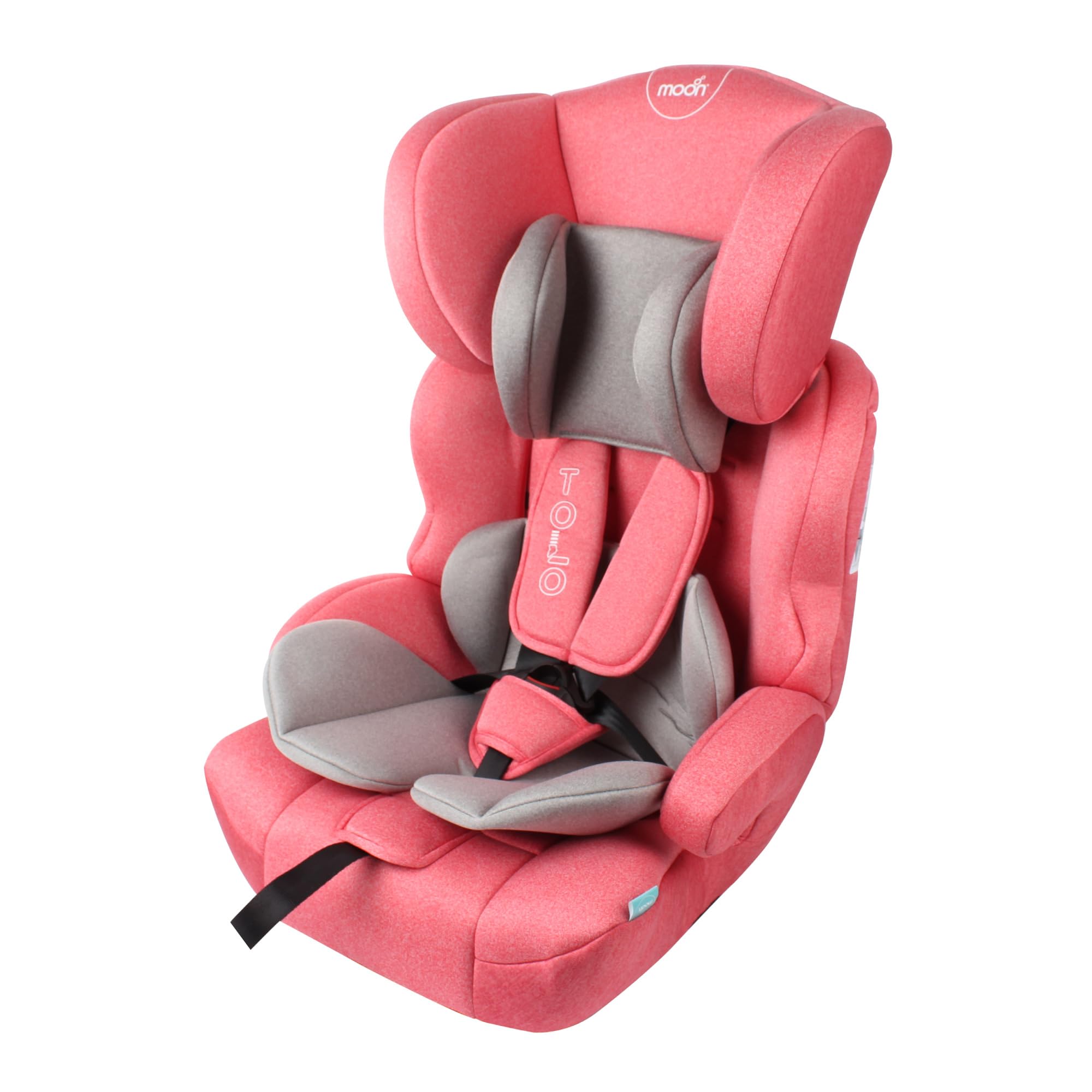 The Moon Brand Tolo Car Seat – Baby Travel Gear for Kids (9m to 11yrs) – ForwardFacing Child Booster Seat w/ Adjustable Headrest – Group 123 Comfort Car Accessories – Pink