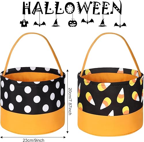 Miniatura 9 de 2 bolsas de dulce o truco de Halloween, bolsas de tela para dulces de Halloween, 2 estilos (calavera y murciélago), Varios colores