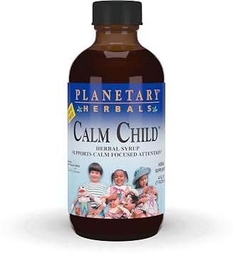 Planetary Herbals Calm Child Herbal Syrup - Includes Soothing Botanicals Chamomile, Lemon Balm, Catnip & More - 4oz