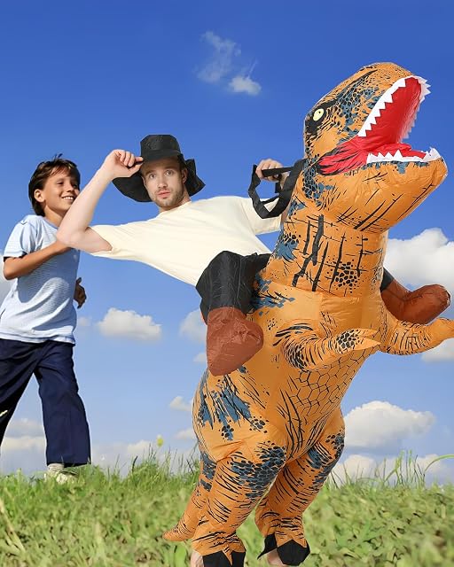 Foto 5 de 7 de FXICH disfraz dinosaurio inflable para adulto,disfraz dinosaurio inflable para Halloween juegos…