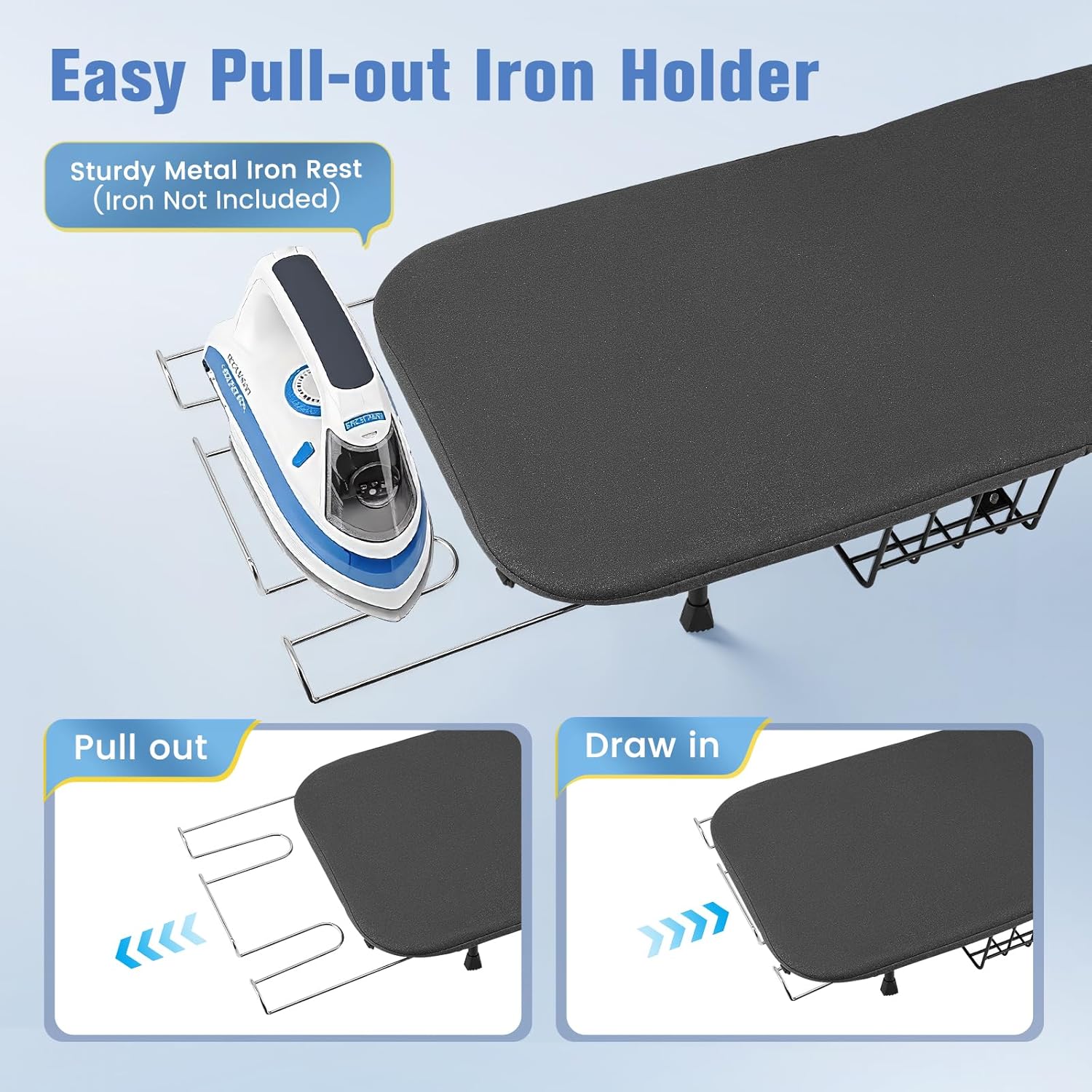 Tabletop Ironing Board, Foldable Small Ironing Board with Iron Holder Portable Mini Iron Board for Small Spaces Compact Table top Small Ironing Table for Dorms, Aprtment, RVs, Travel, 32"x12"