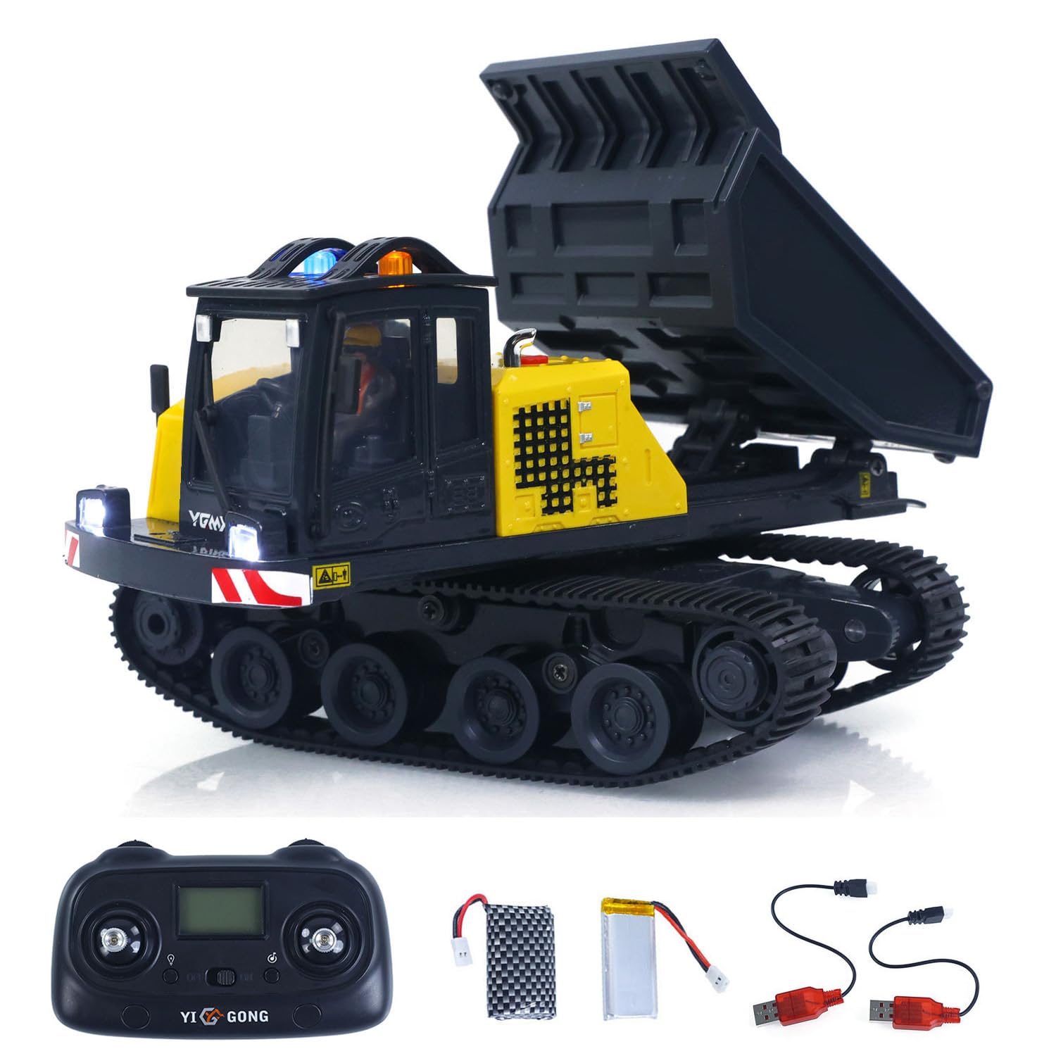 wheelfun 1/50 T14R Panther RTR Electric RC Crawler Dump Truck Construction Vehicle Tracked Tipper Finished Model Toys Lights Sounds Unit