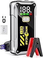 WHZOHCAR 4000A Car Jump Starter 12V (9.0L Gas/7.5L Diesel) - Portable Power Bank, LCD Display, LED Lights, Extreme Temp Safe